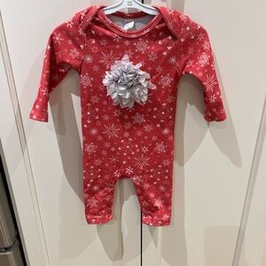 Baby essentials 9m Red Snowflake Kids One Piece